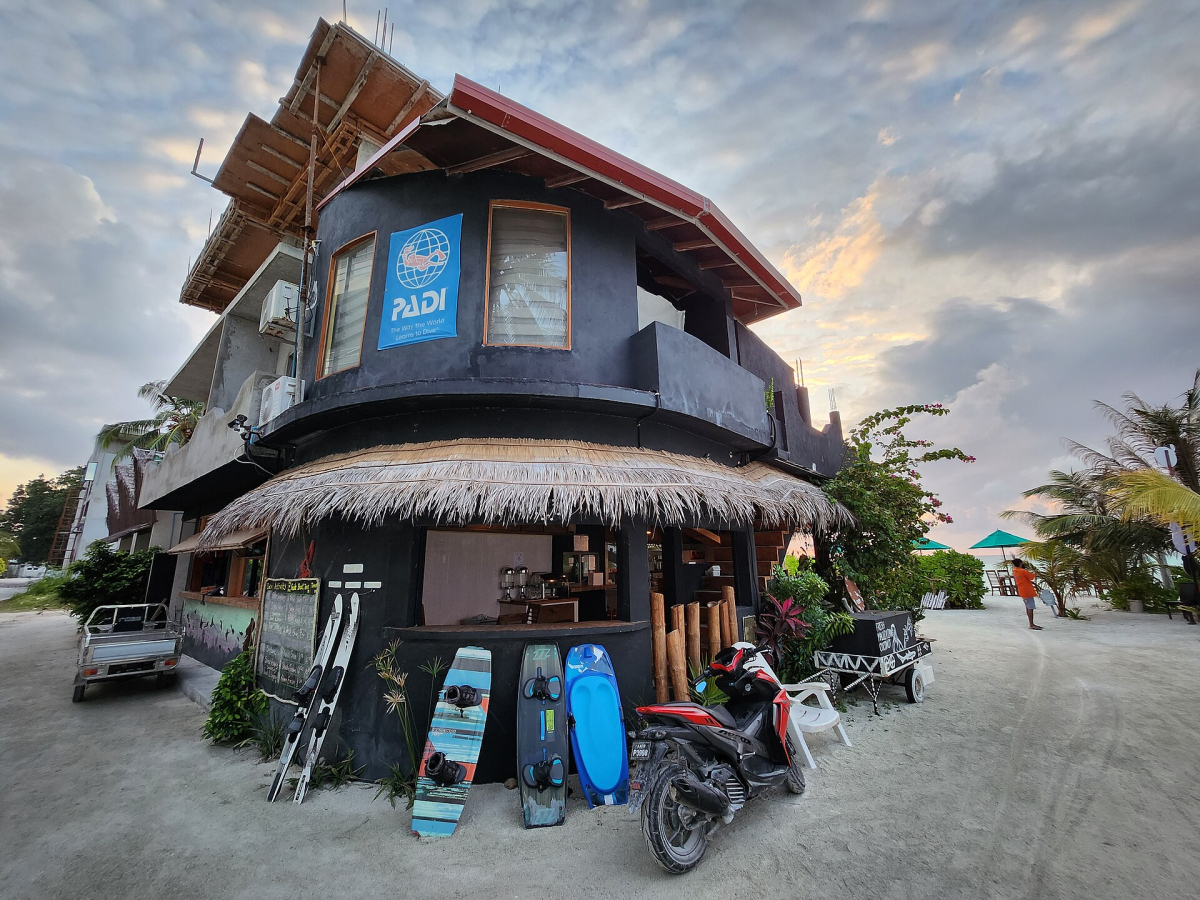 A dive shop on Dhiffushi A dive shop on Dhiffushi