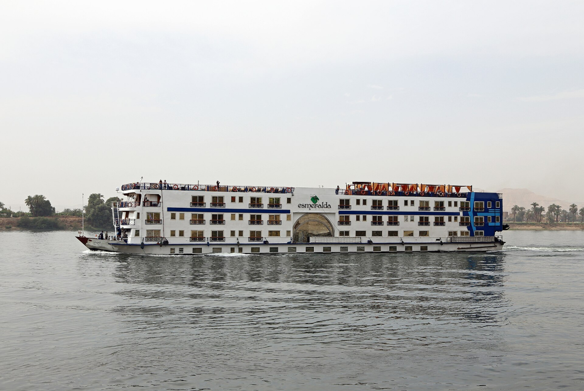 Nile cruise vessel Esmeralda on the river Nile cruise vessel Esmeralda on the river