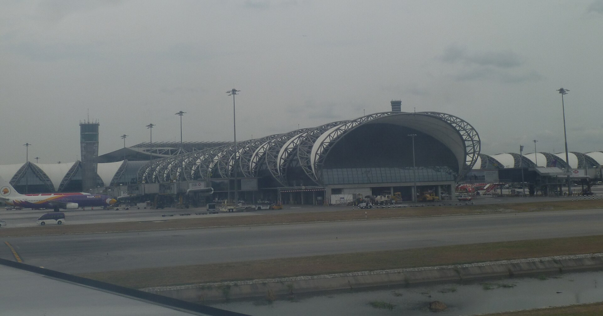 The exterior of Suvarnabhumi Airport.