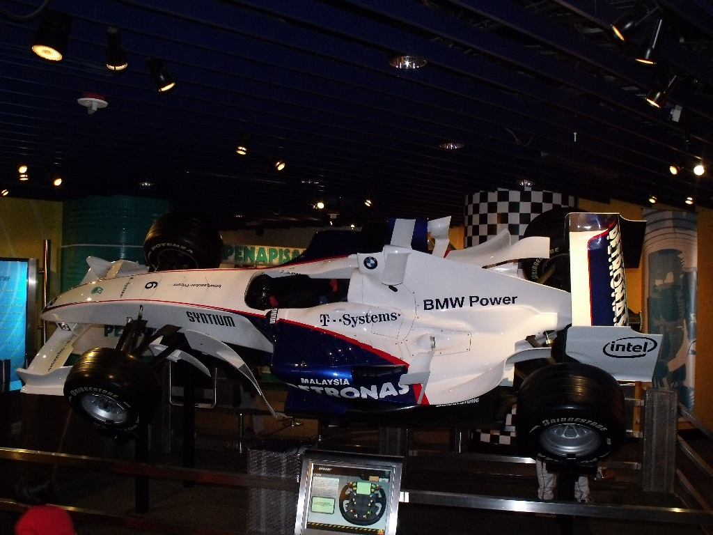 A racing-car exhibit at Petrosains in a historical photograph; displays can change. A racing-car exhibit at Petrosains in a historical photograph; displays can change.