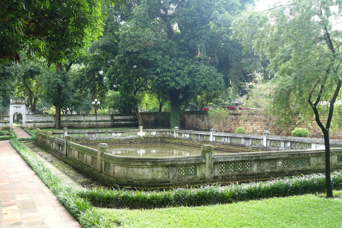 A courtyard at the Temple of Literature in Hanoi