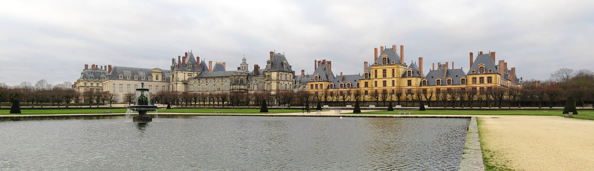 The palace and water at Fontainebleau. The palace and water at Fontainebleau.