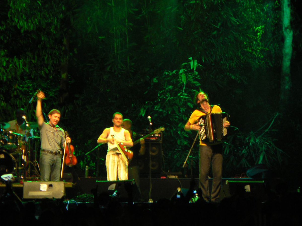 A French Gypsy band performing at the Rainforest World Music Festival in 2006. Historical performance, not a current lineup. A French Gypsy band performing at the Rainforest World Music Festival in 2006. Historical performance, not a current lineup.