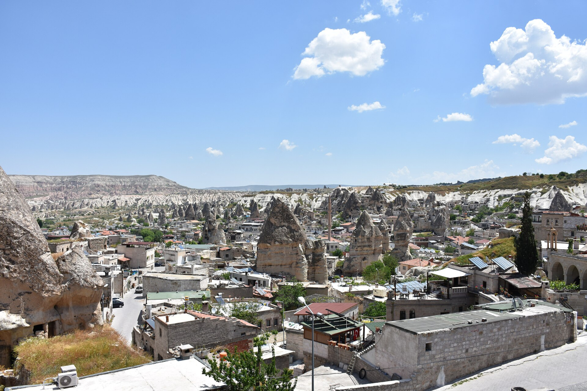 Göreme town and its surrounding valley in Cappadocia