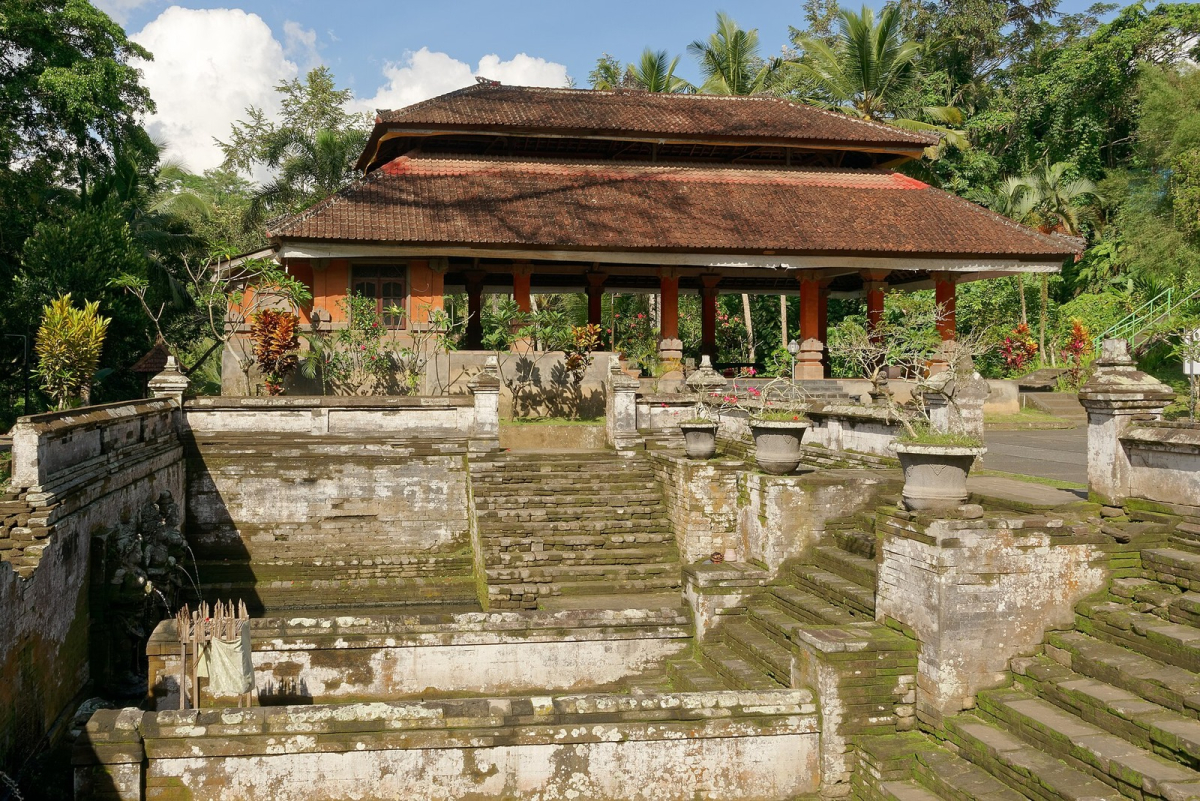 Bathing pools and a pavilion at Goa Gajah in Bedulu. Bathing pools and a pavilion at Goa Gajah in Bedulu