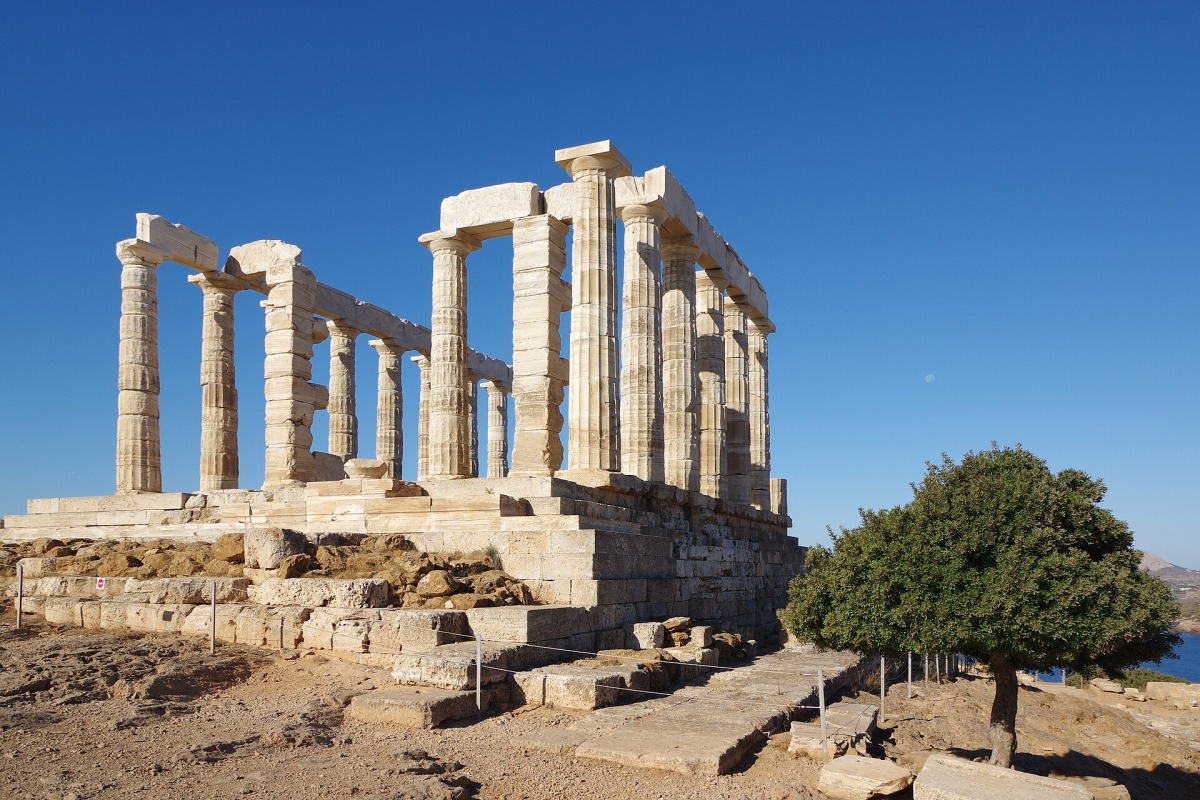 The Temple of Poseidon at Cape Sounion. The Temple of Poseidon at Cape Sounion.