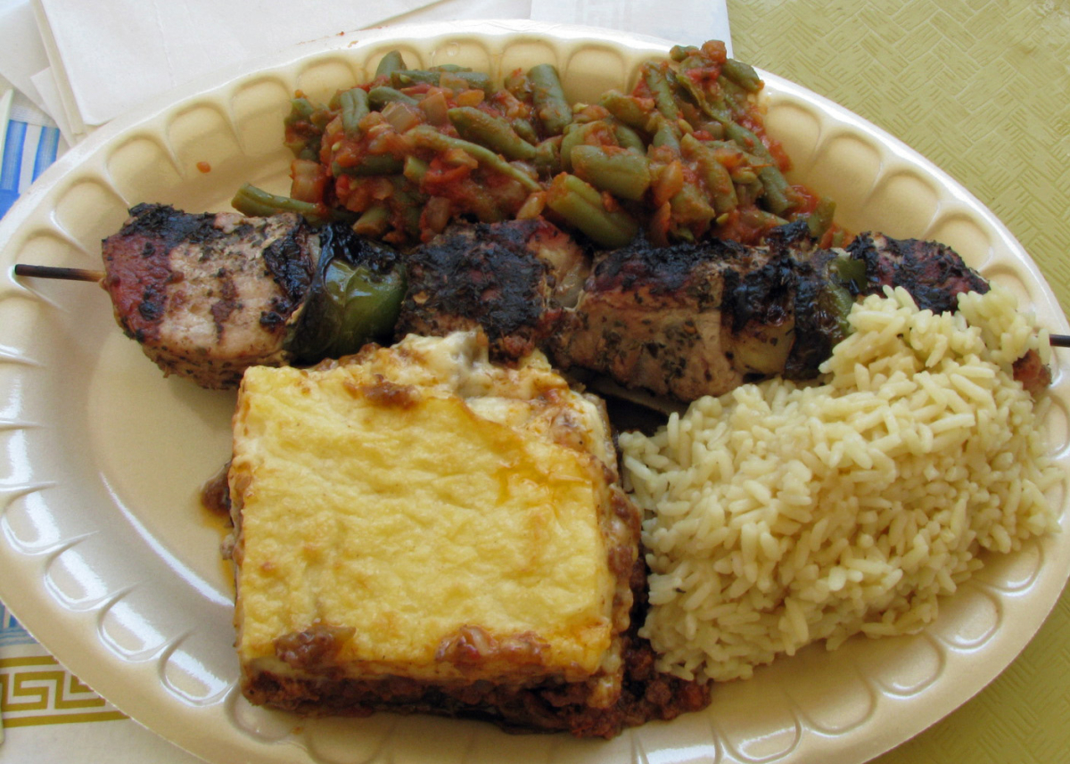 A selection of Greek dishes; an illustration of the cuisine rather than a particular class menu. A selection of Greek dishes; an illustration of the cuisine rather than a particular class menu.