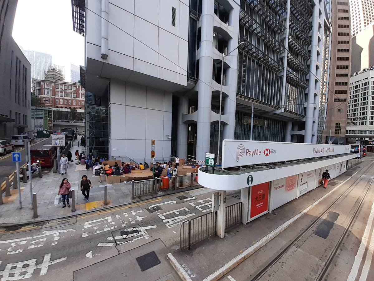 Tram and streetscape in Central.