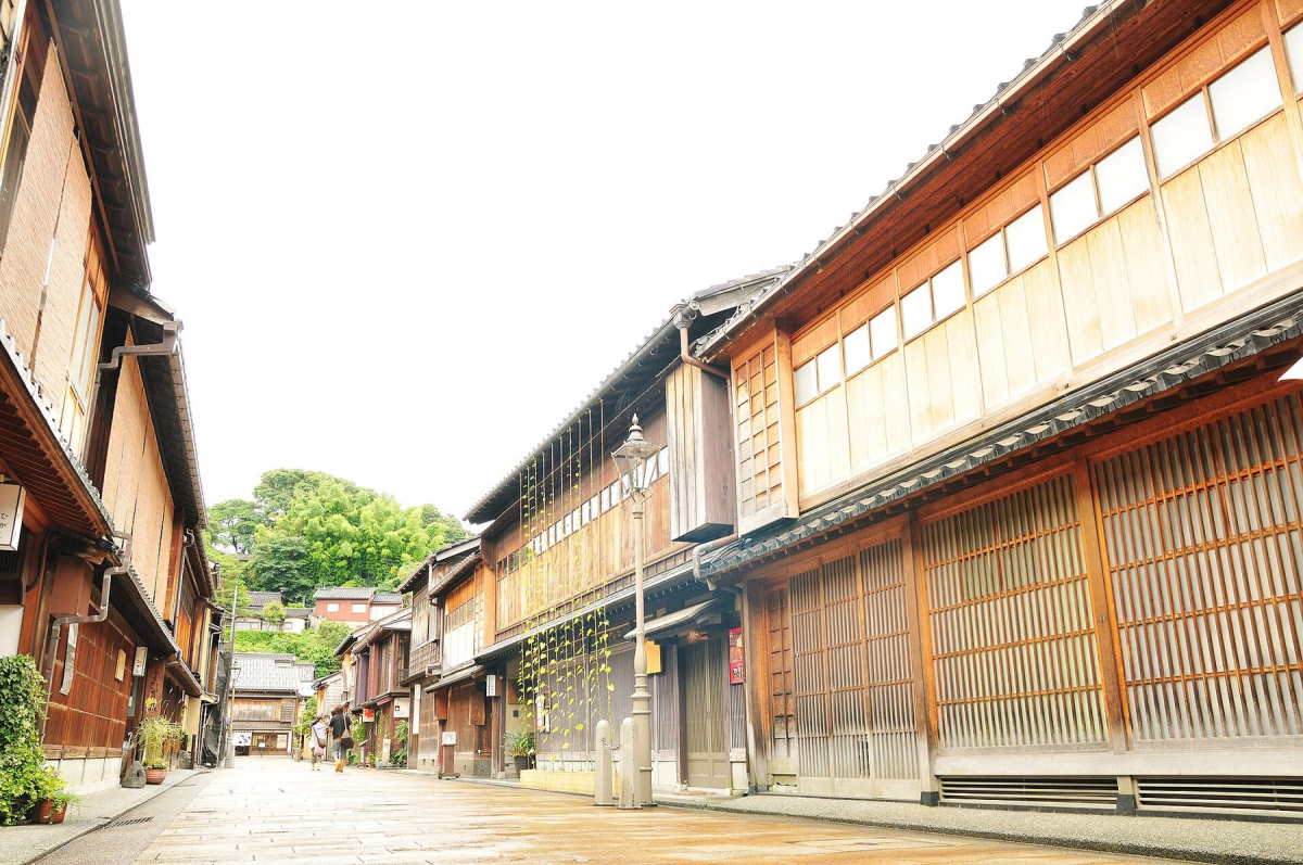 Historic wooden buildings in Kanazawa