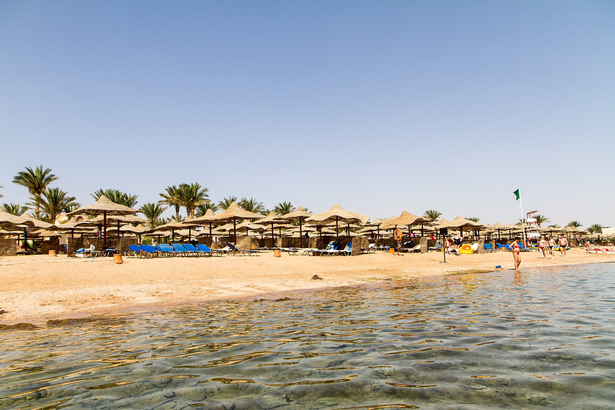 Resort beach on the Red Sea coast at Hurghada Resort beach on the Red Sea coast at Hurghada