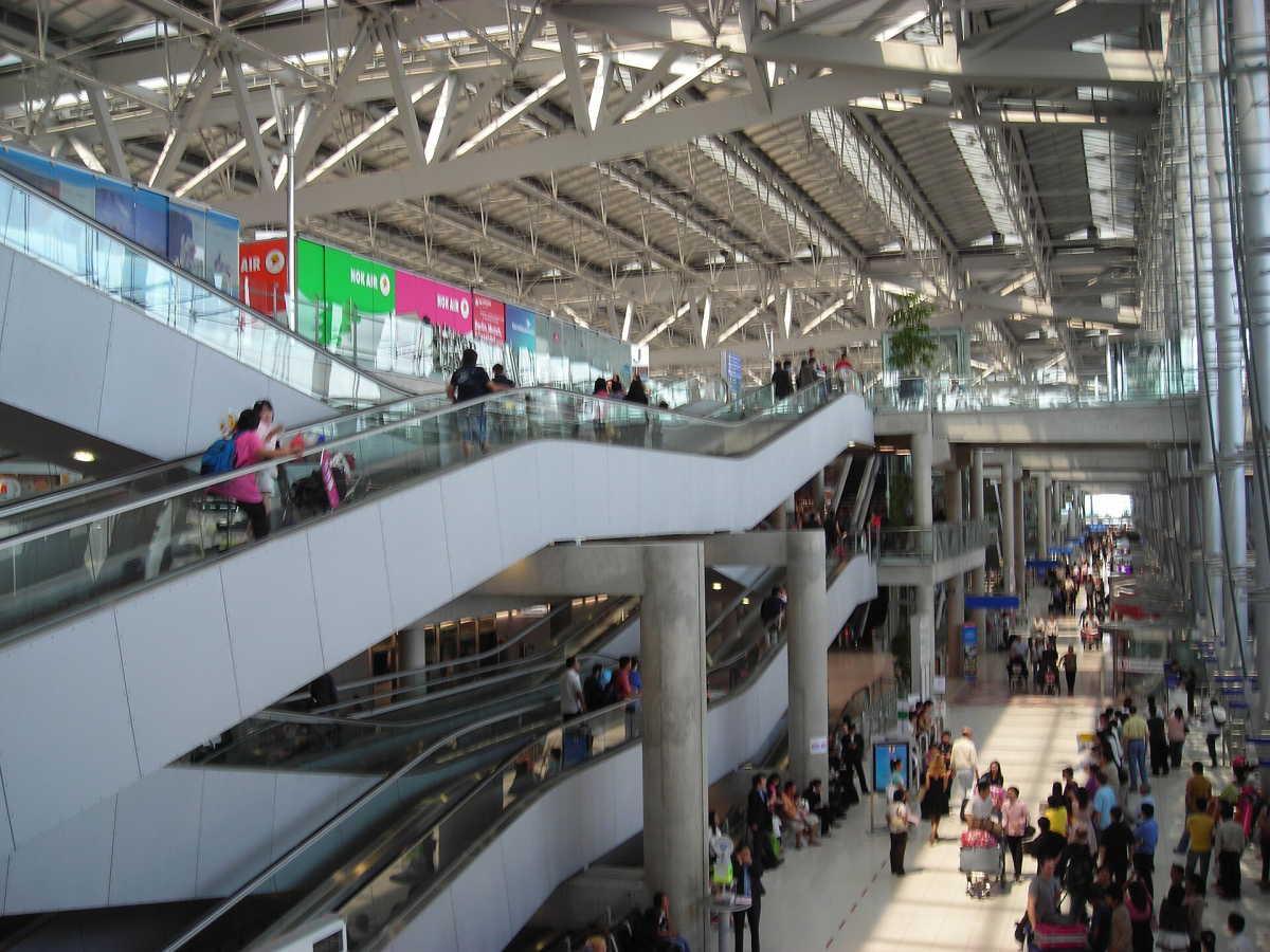 The main building interior at Suvarnabhumi Airport.