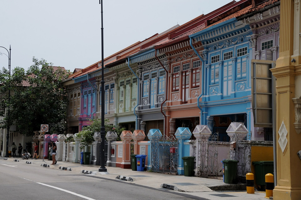 Conserved shophouses along Koon Seng Road in the Katong–Joo Chiat area, Singapore
