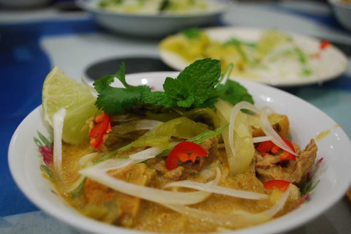 Khao soi. Illustrative northern Thai food photograph. Khao soi