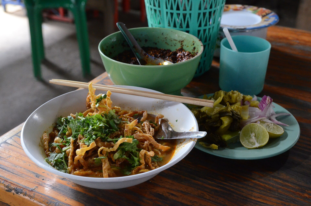 Khao soi in Chiang Mai. Illustrative dish photograph; recipes and presentation vary. Khao soi in Chiang Mai