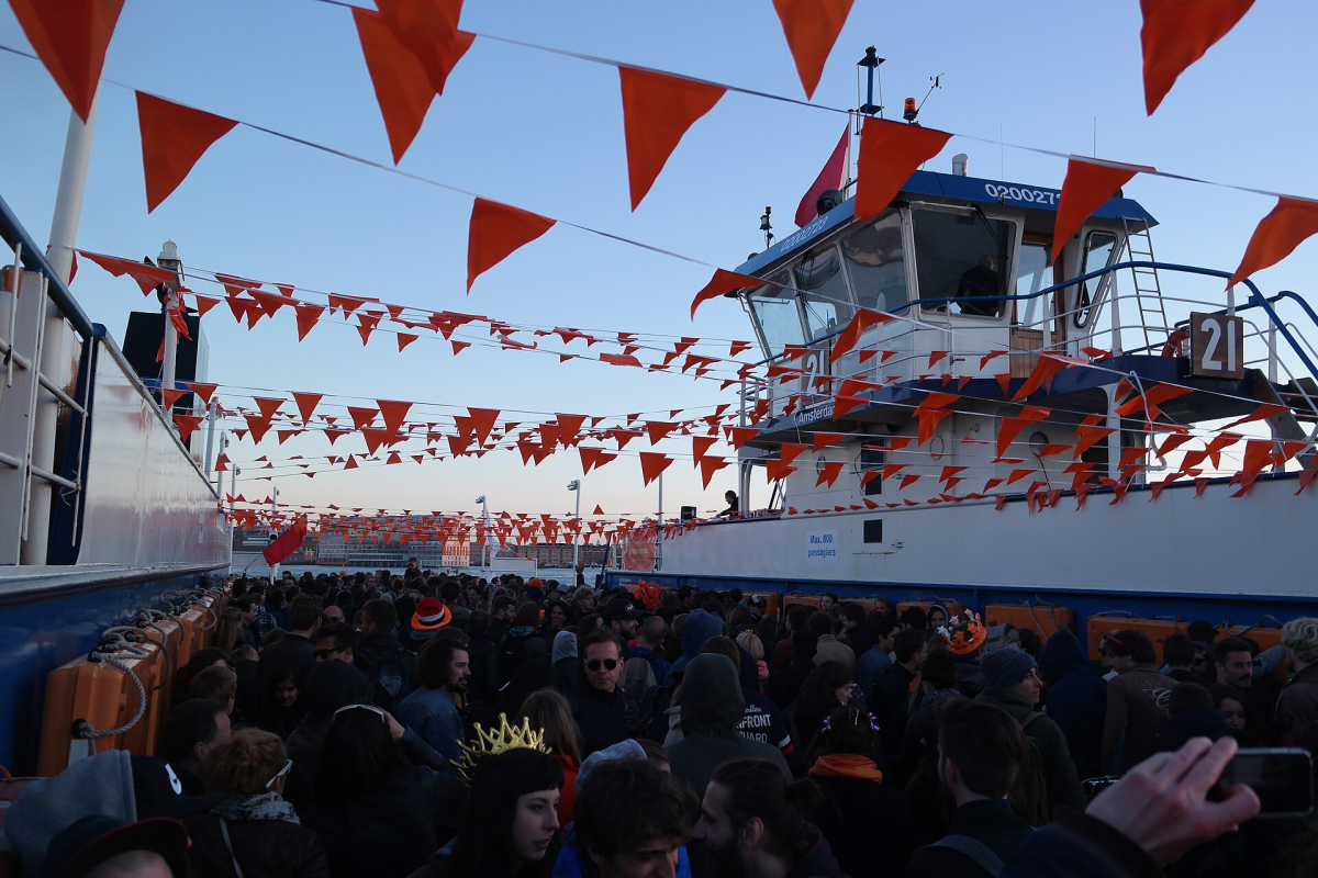 King’s Day celebrations in Amsterdam in 2015. King’s Day celebrations in Amsterdam in 2015.