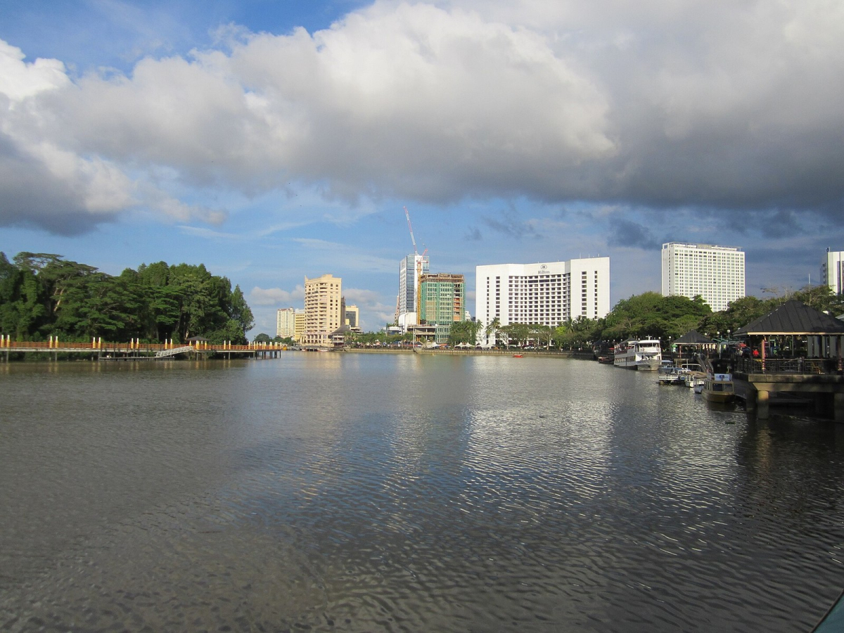Kuching’s waterfront across the Sarawak River. Kuching’s waterfront across the Sarawak River.