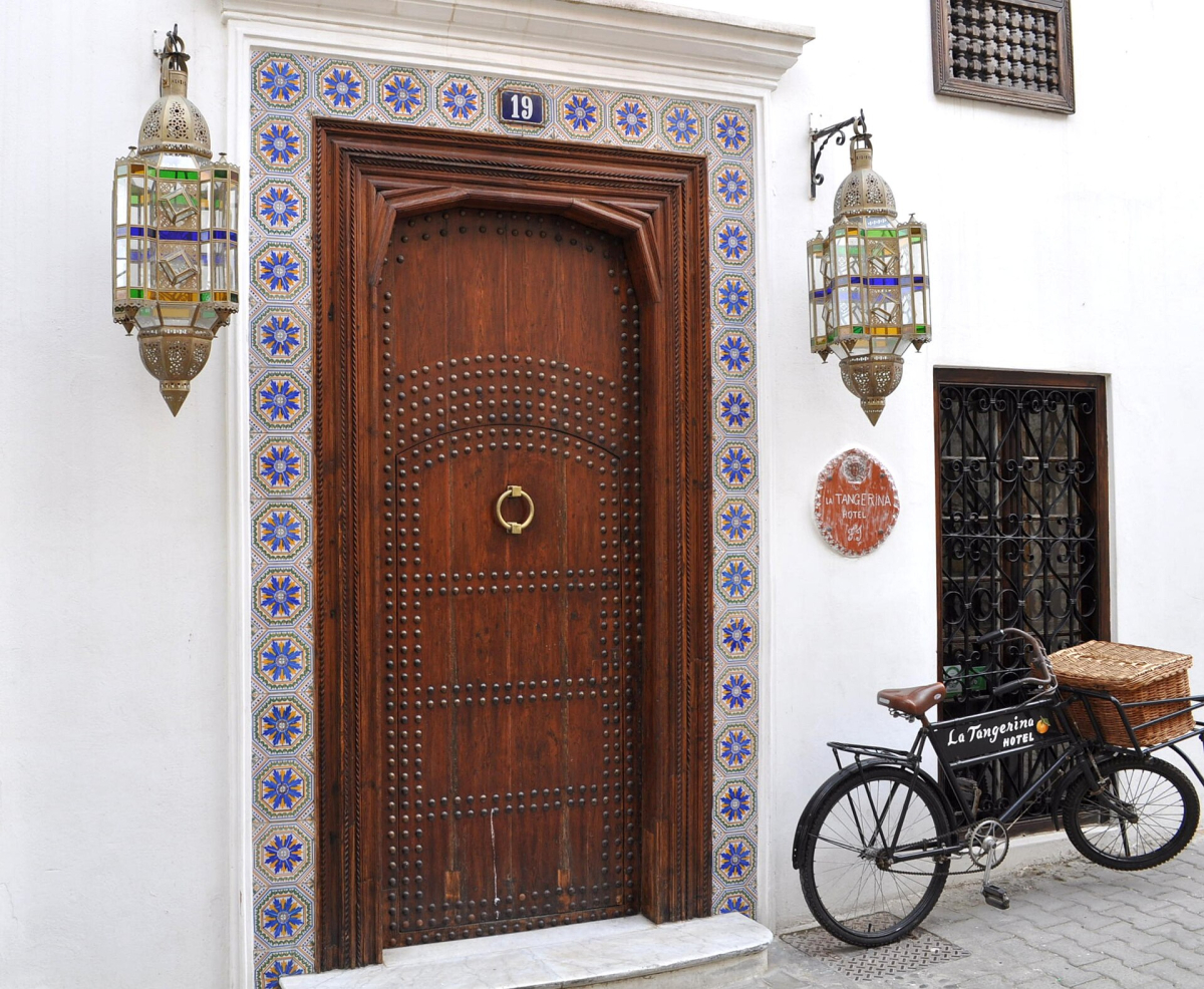 The entrance to La Tangerina Riad in Tangier The entrance to La Tangerina Riad in Tangier