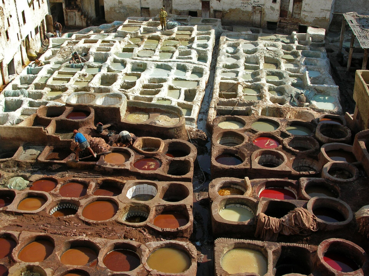 Tanning vats in Fès Tanning vats in Fès