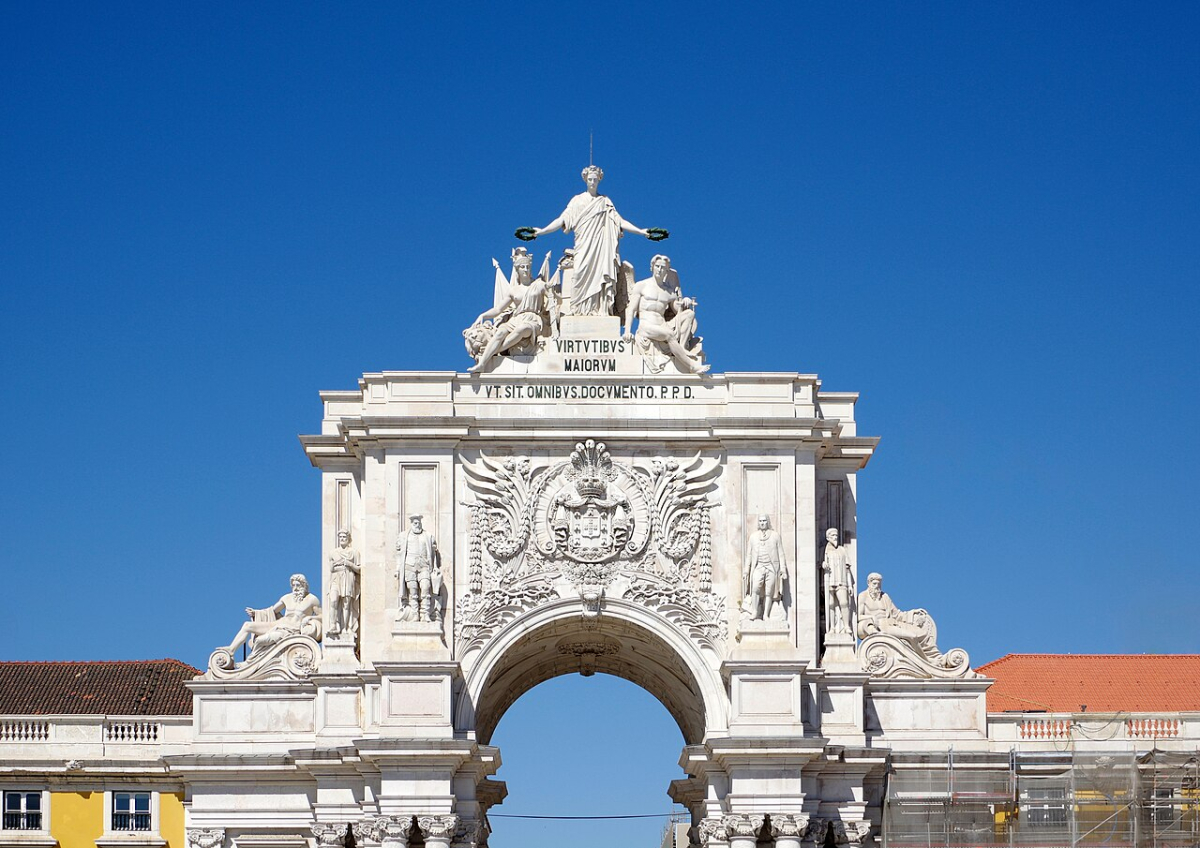Rua Augusta Arch overlooking Praça do Comércio in Lisbon