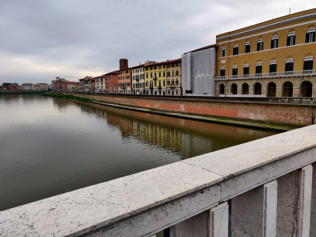 A public riverside viewpoint on the Lungarni.