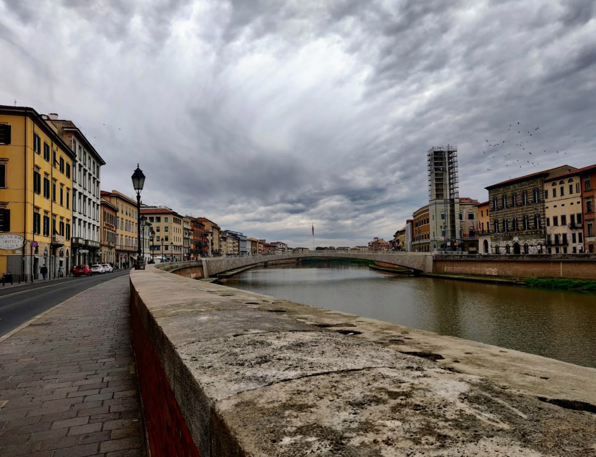Pisa’s riverfront and bridge setting. Pisa’s riverfront and bridge setting.