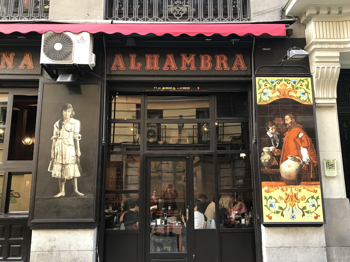 A tavern frontage in Barrio de las Letras. A tavern frontage in Barrio de las Letras.