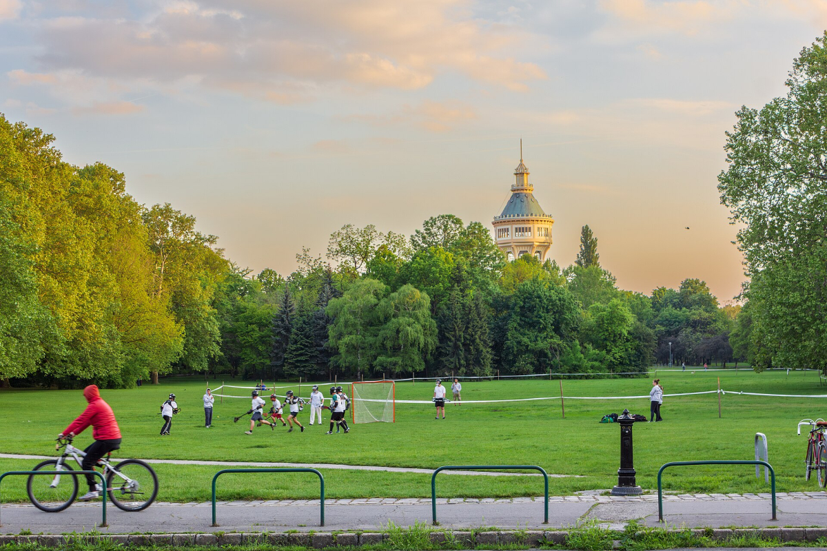 Green spaces on Margaret Island in Budapest