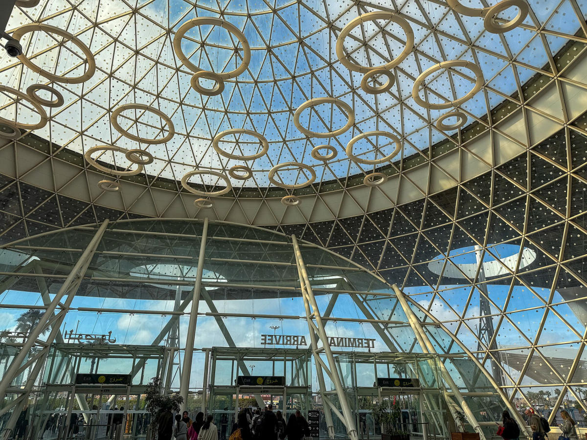Interior of Terminal 2 at Marrakech Menara Airport