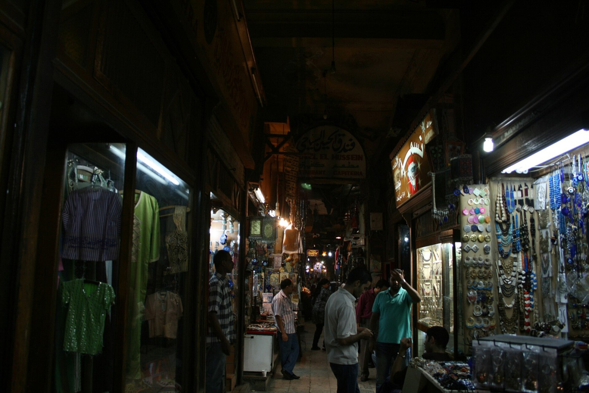 Shops in Cairo’s Khan el-Khalili market Shops in Cairo’s Khan el-Khalili market