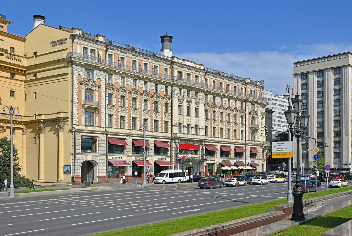 National Hotel façade in central Moscow National Hotel façade in central Moscow