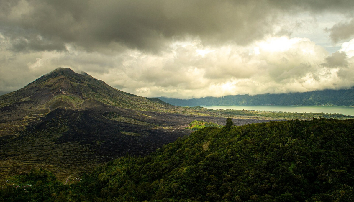 Mount Batur and its volcanic landscape