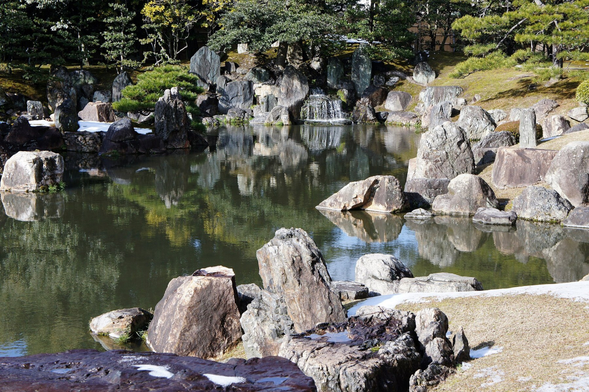 A garden at Nijo Castle in Kyoto A garden at Nijo Castle in Kyoto