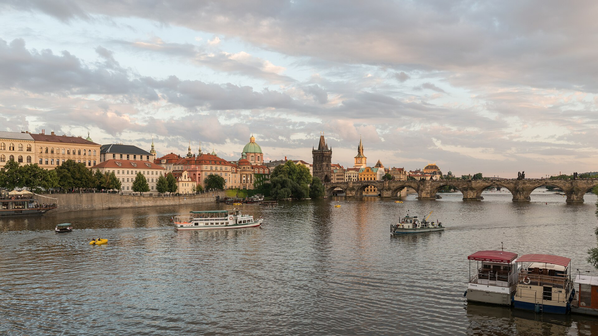 Prague’s river and city life