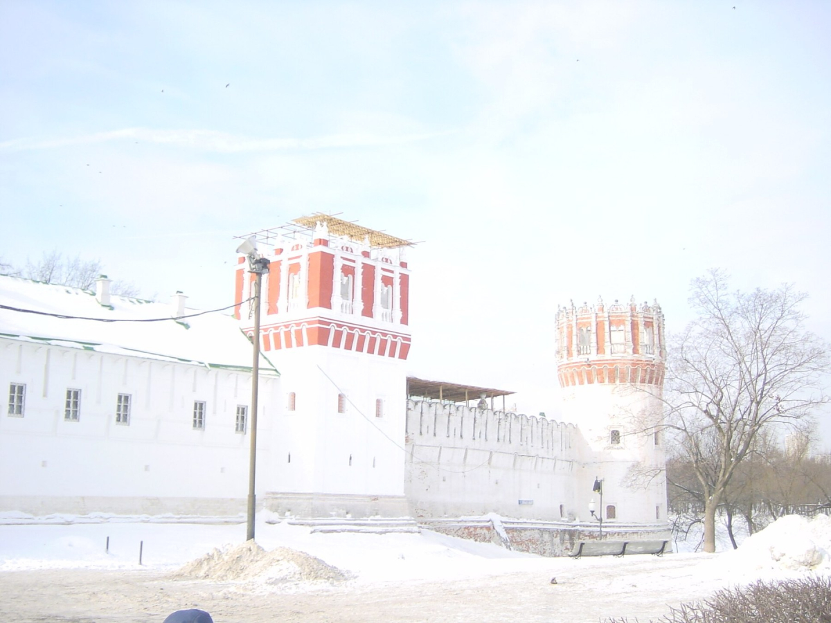 A quiet architectural view of a Moscow convent A quiet architectural view of a Moscow convent