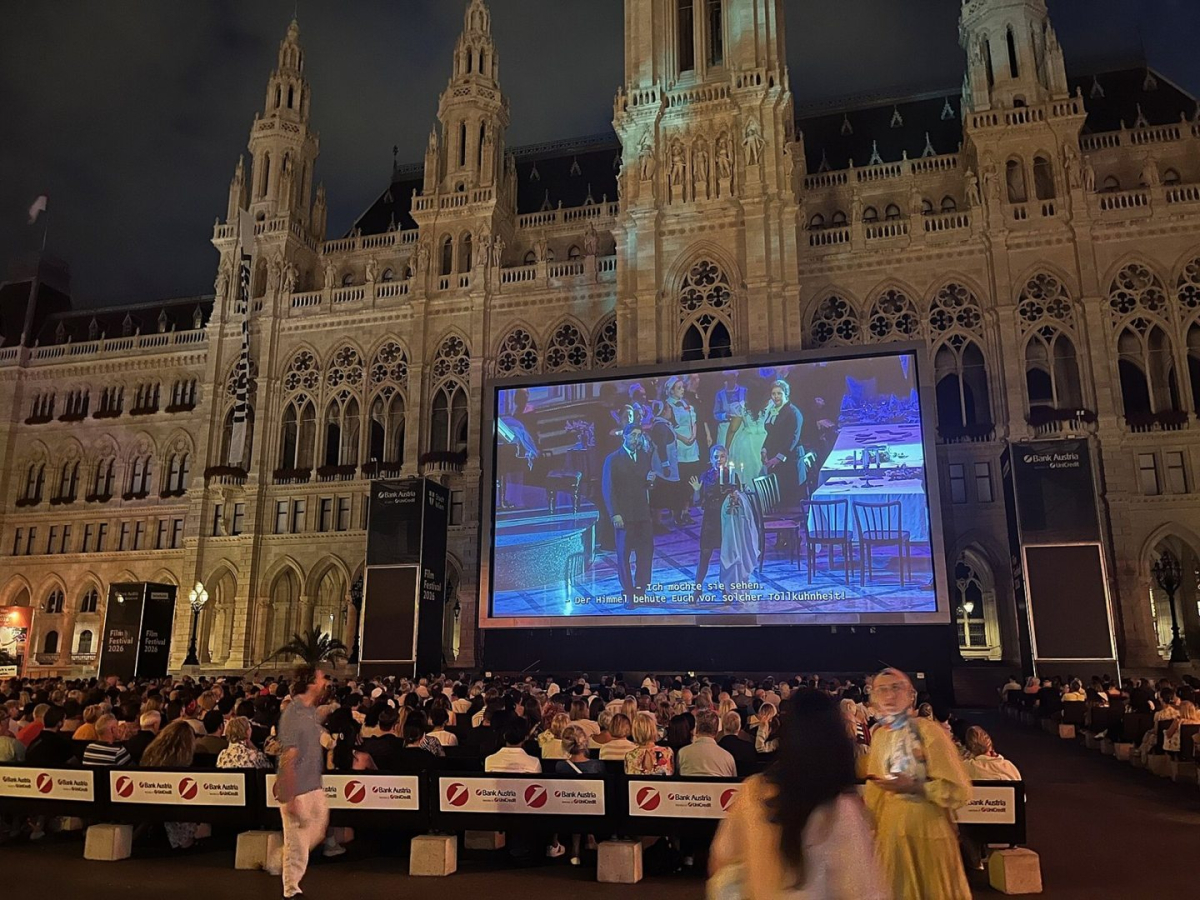 An outdoor screening at Rathausplatz in Vienna An outdoor screening at Rathausplatz in Vienna