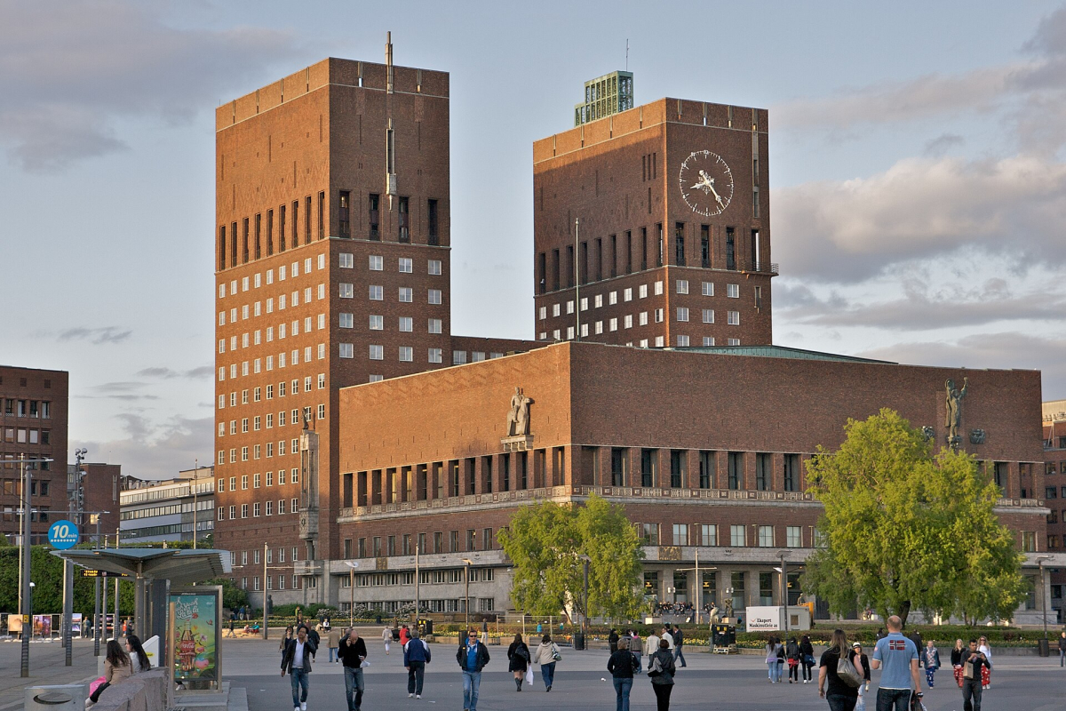 Oslo City Hall’s towers and public approach. Oslo City Hall’s towers and public approach.