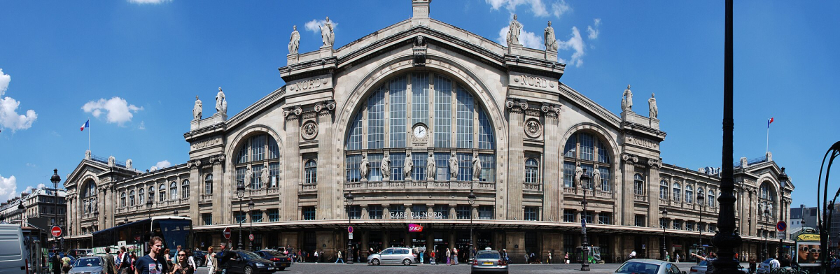 Gare du Nord exterior in Paris.