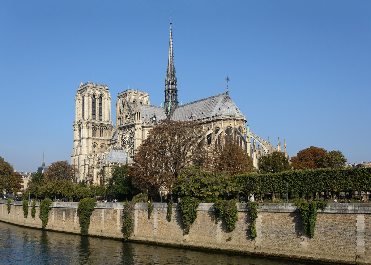 Notre-Dame seen across the Seine before the 2019 fire; current access is checked separately.
