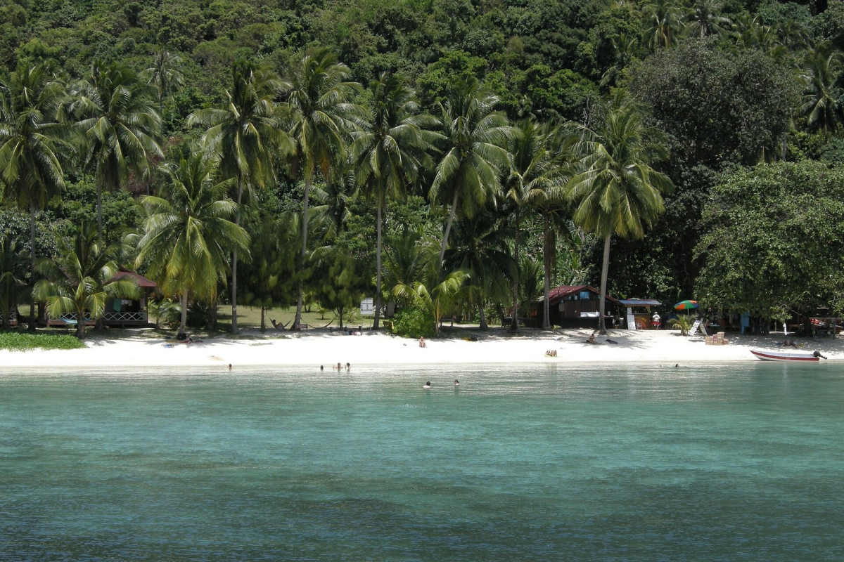 A beach on Perhentian Kecil. A beach on Perhentian Kecil.