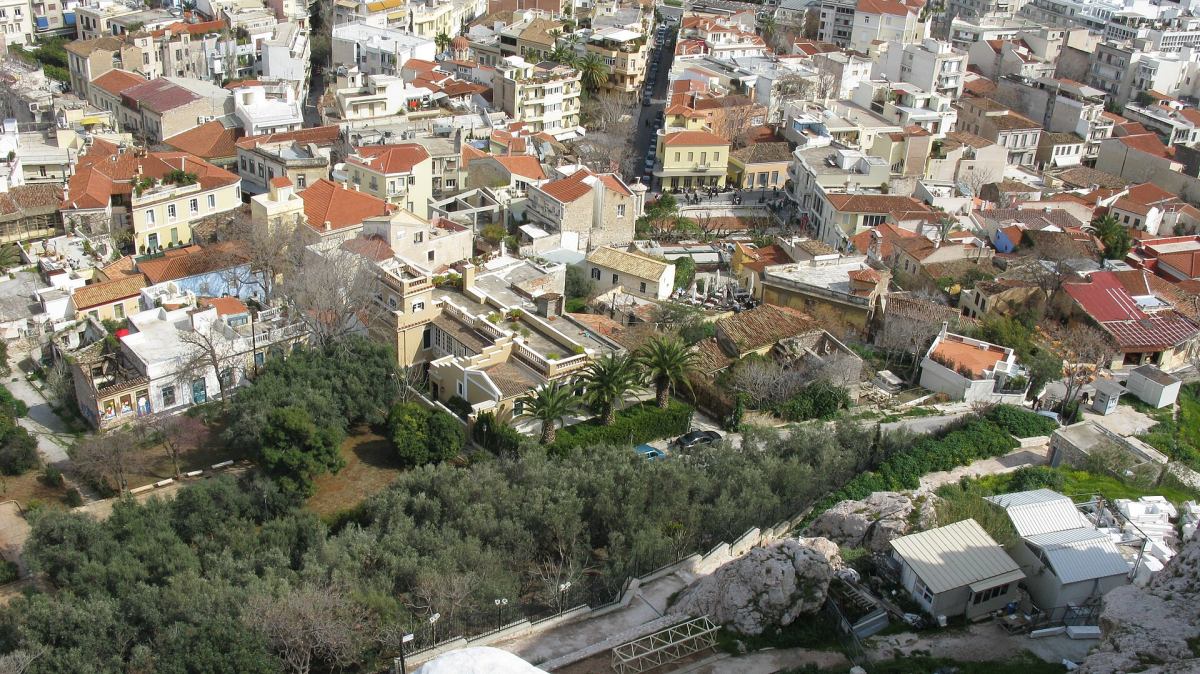 Plaka and the streets around the historic centre. Plaka and the streets around the historic centre.