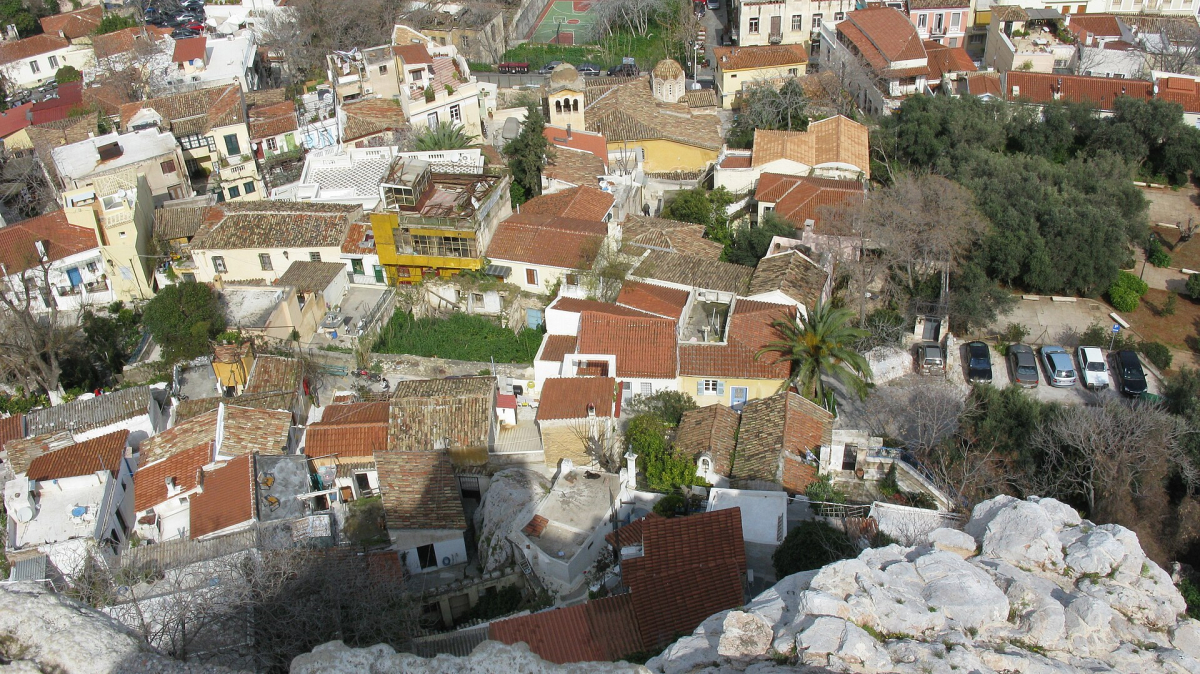 Buildings in Plaka viewed from above. Buildings in Plaka viewed from above.