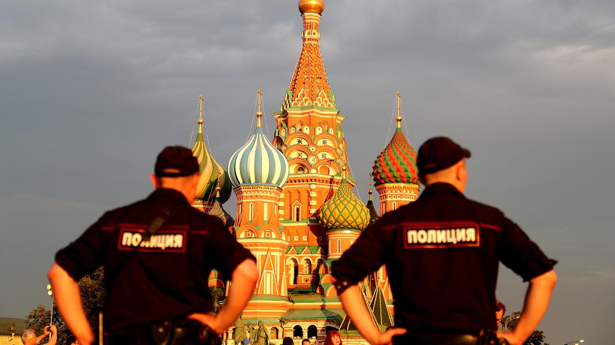Police officers on duty at Red Square Moscow