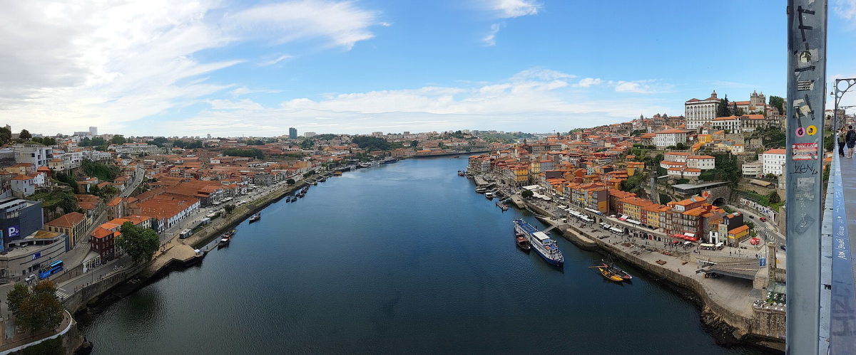 Porto and the Douro River viewed from a bridge