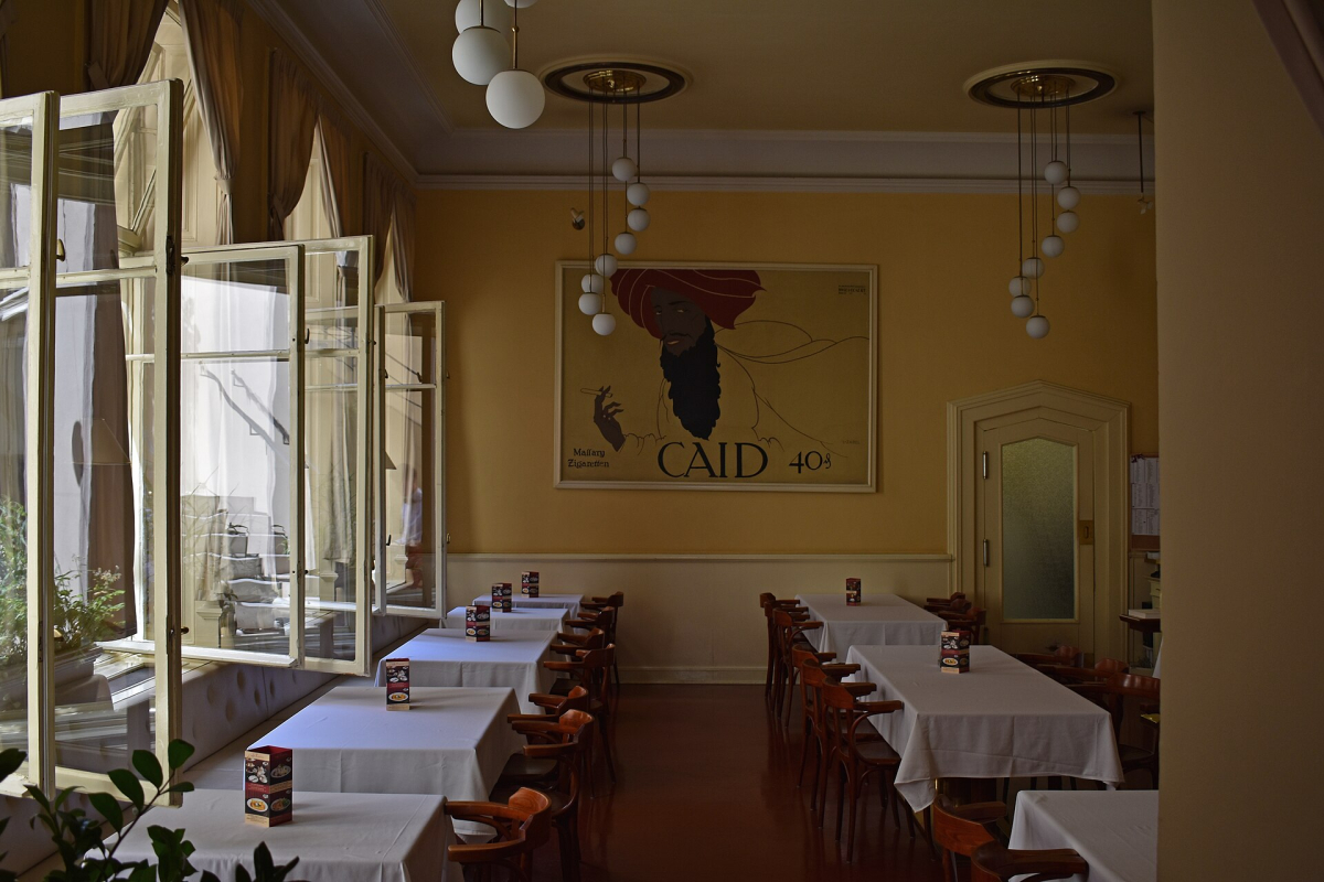A Prague café interior