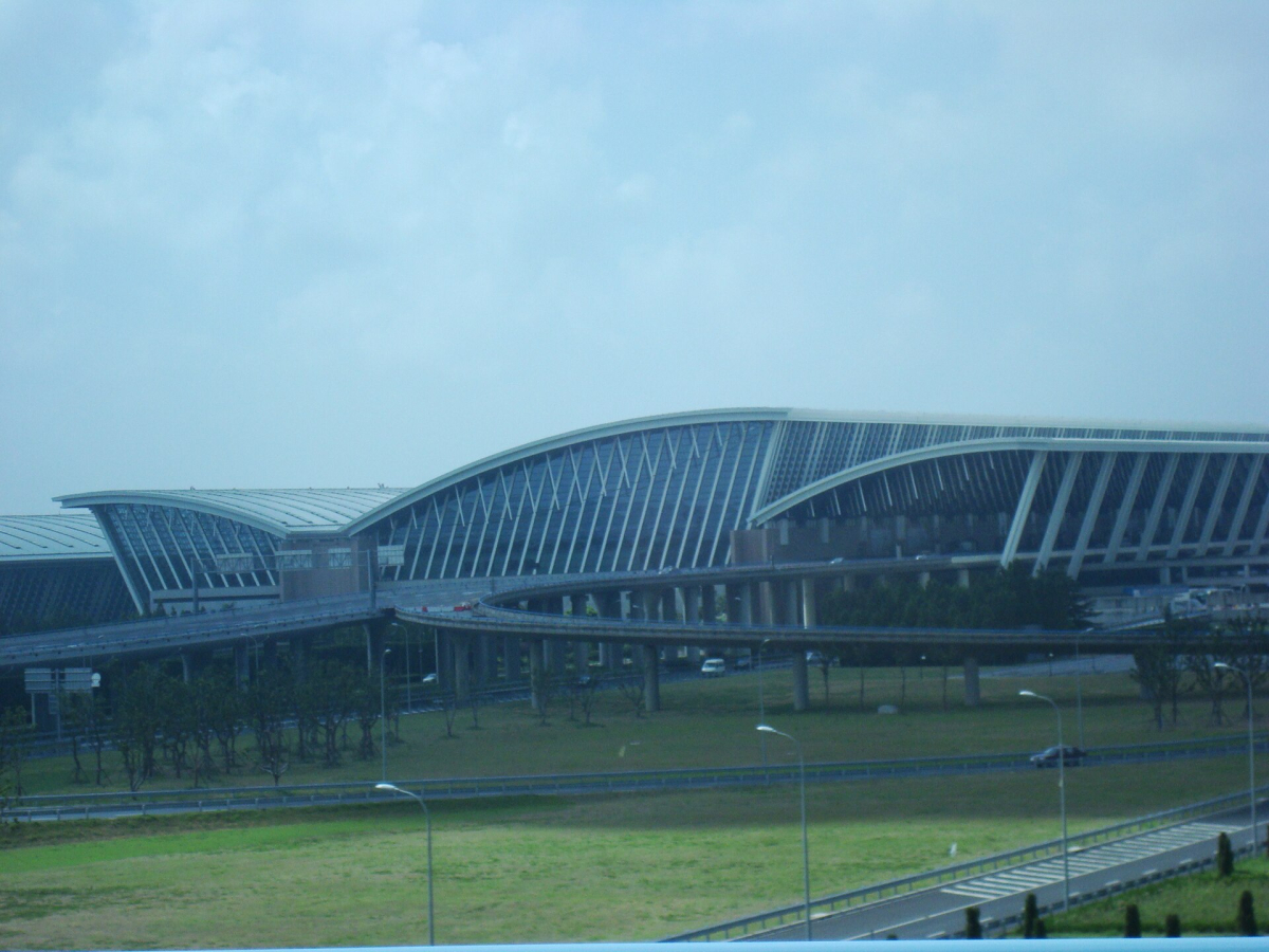 An airport arrival area in Shanghai An airport arrival area in Shanghai