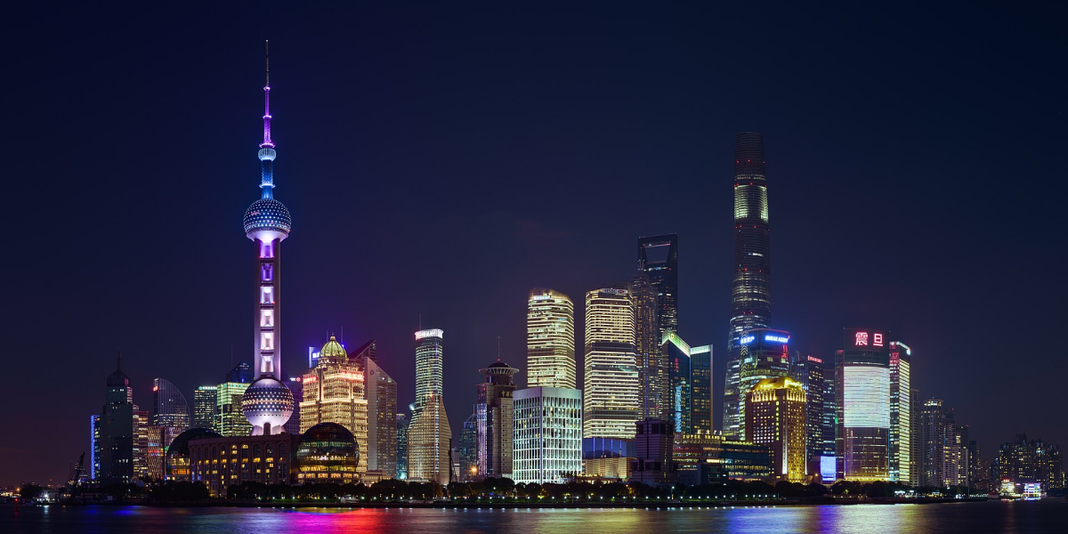 Shanghai waterfront with historic and contemporary buildings Shanghai waterfront with historic and contemporary buildings