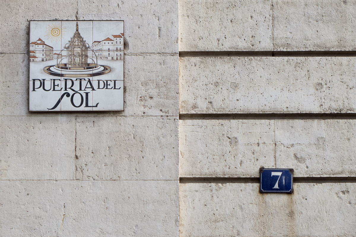 A Puerta del Sol street sign.