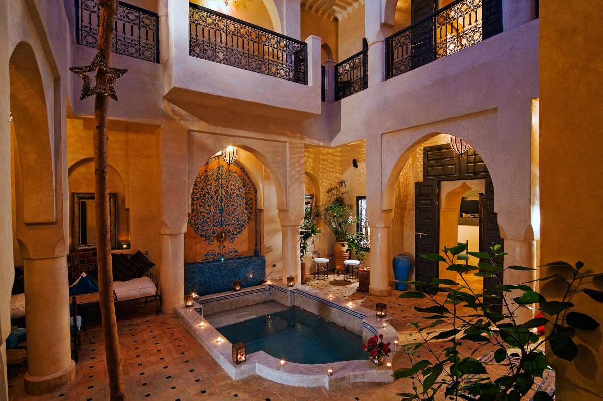 The courtyard at Riad Papillon in Marrakech, photographed in 2010 The courtyard at Riad Papillon in Marrakech, photographed in 2010