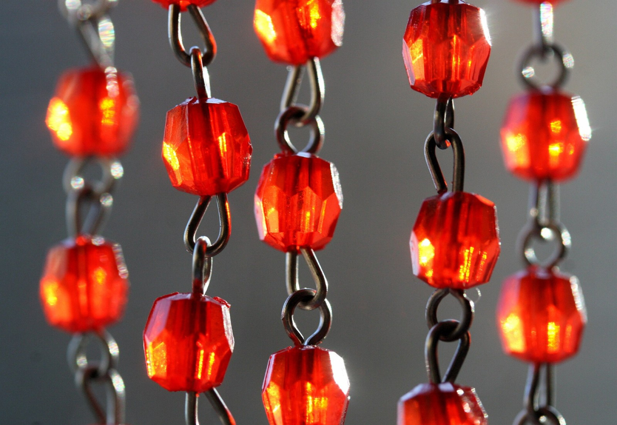 Close view of rosary beads Close view of rosary beads