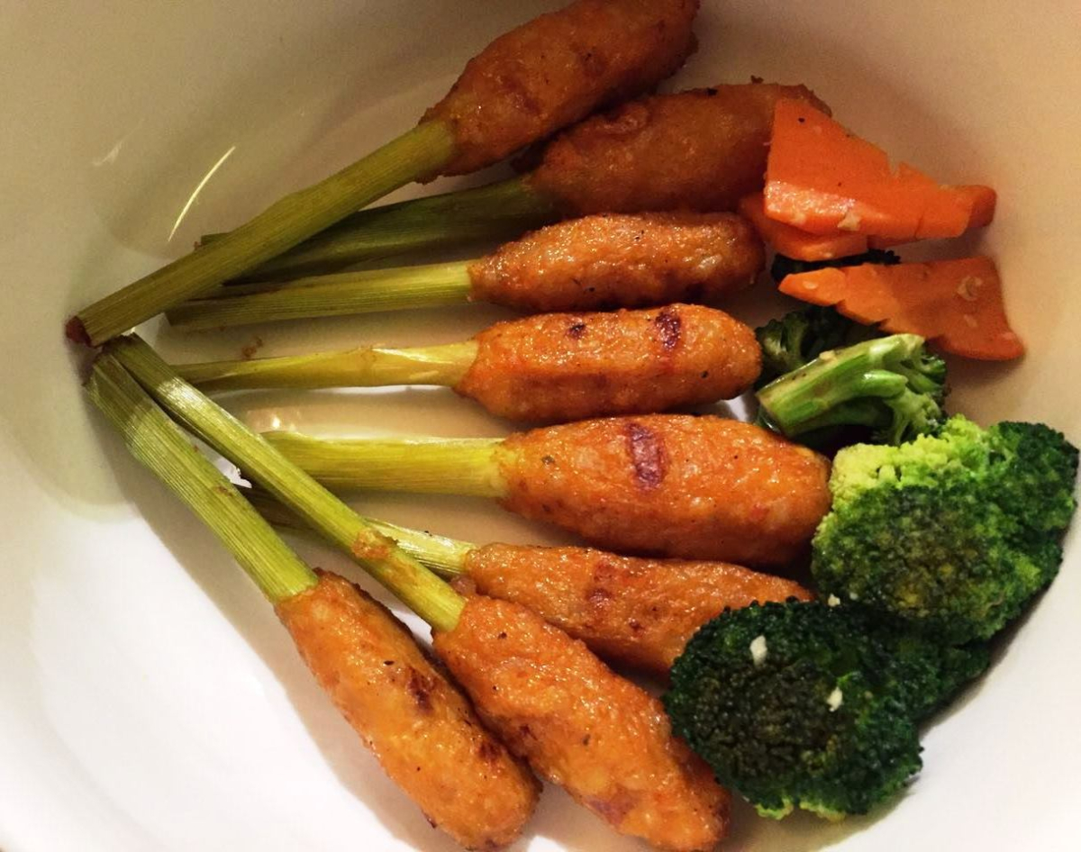 Sate lilit with vegetables